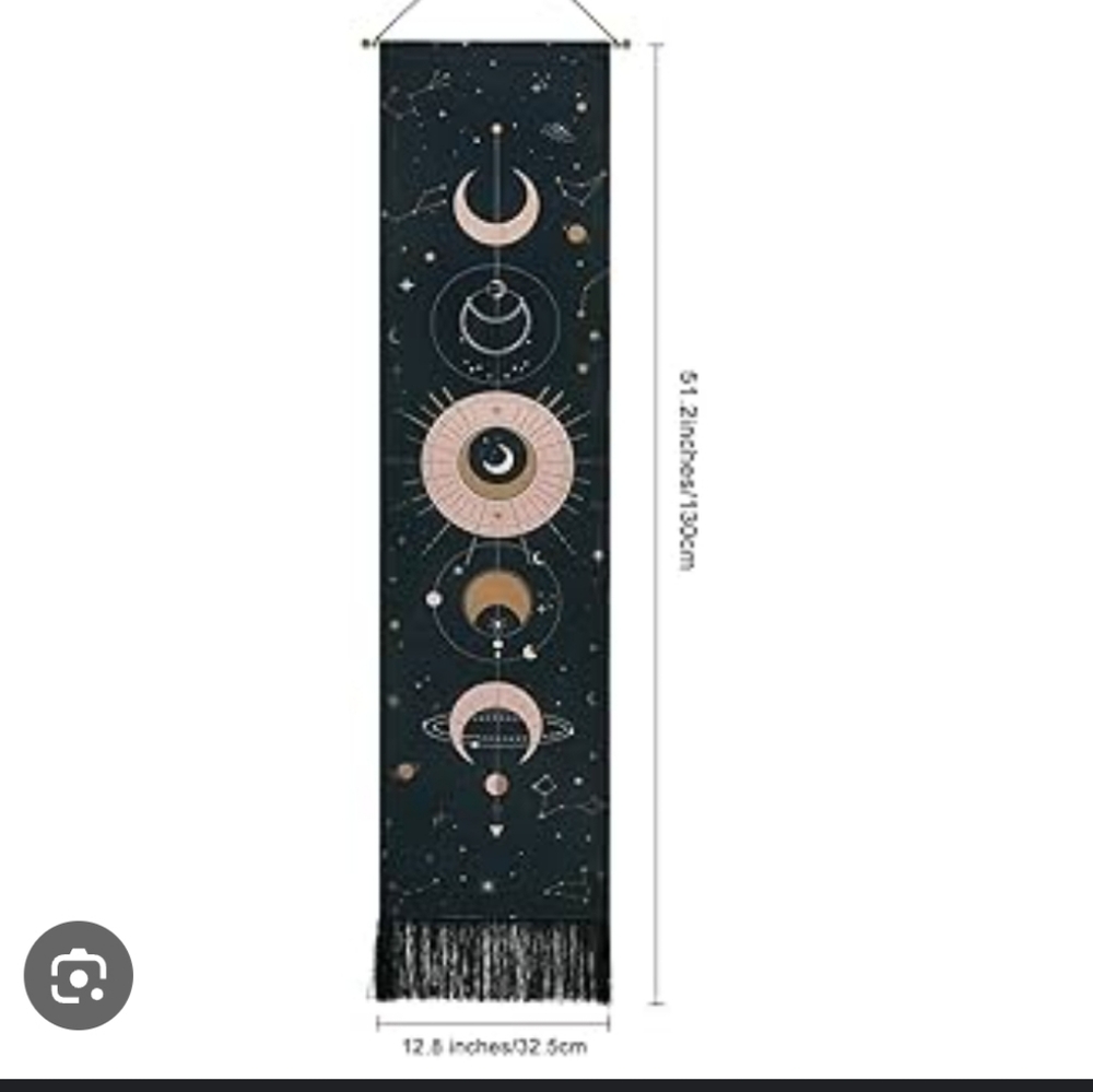 Moon Phases Wall Hanging & Triple Goddess Laser Etched Crystal Ball - Picture 5 of 5